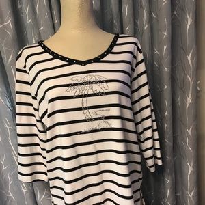 Palm Grove Coastal Palm Tree V Neck Top